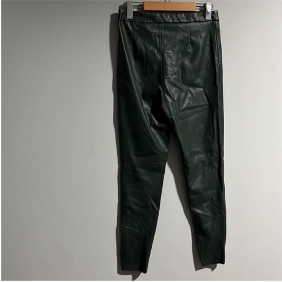 Zara | Skinny Green Leather Pants - Picture 4 of 6